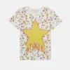 T-Shirt mit Stern-Grafik und Fransen
