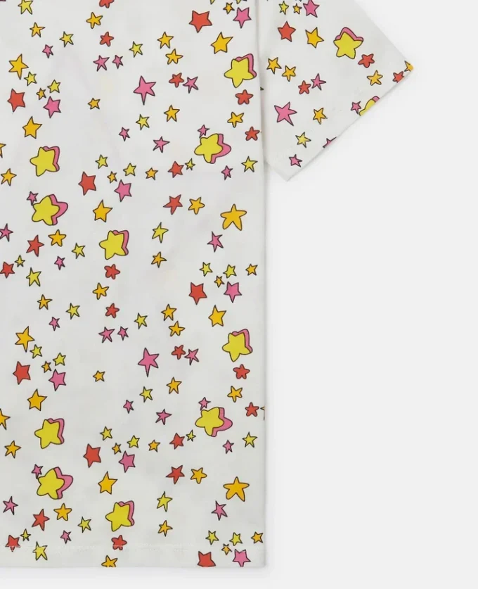 T-Shirt mit Stern-Grafik und Fransen