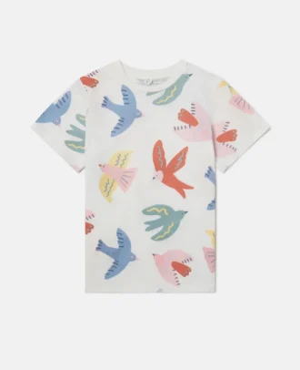 T-Shirt mit Taubenprint