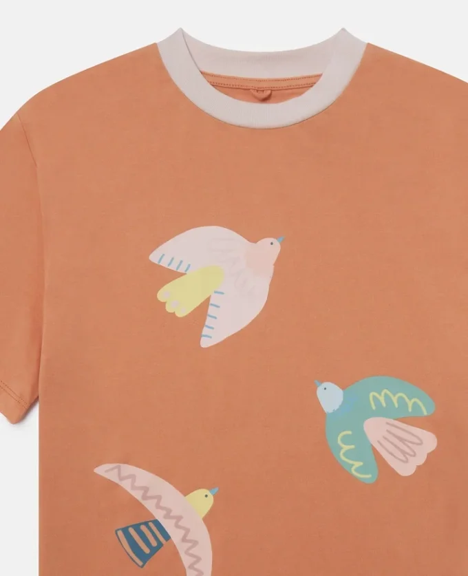 T-Shirt mit Taubenprint