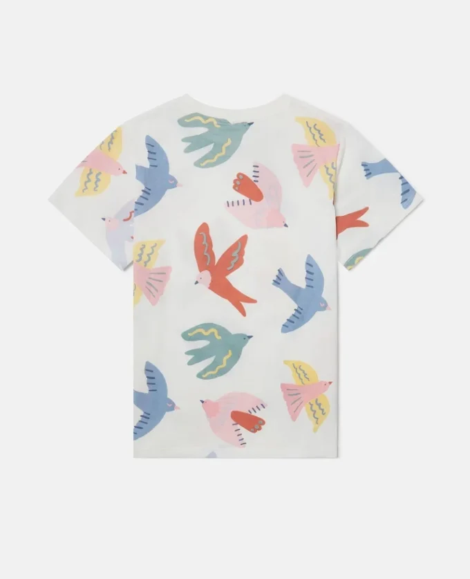 T-Shirt mit Taubenprint