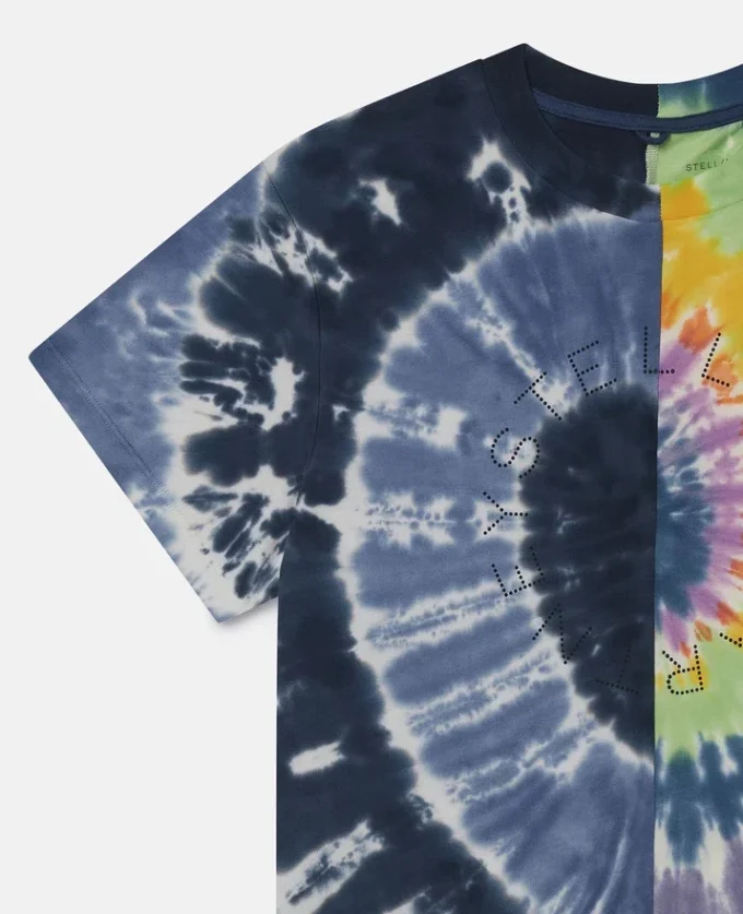 Tie-Dye-Grafik-T-Shirt-Kleid