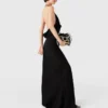 Tief ausgeschnittenes Maxikleid mit Kristall-Halterneck