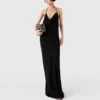 Tief ausgeschnittenes Maxikleid mit Kristall-Halterneck