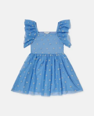 Tüllkleid mit Blumenstickerei