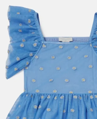 Tüllkleid mit Blumenstickerei