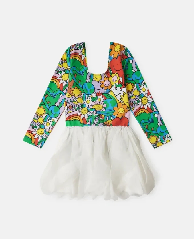 Tüllkleid mit „Earth Friends“-Print