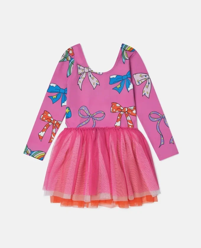 Tüllkleid mit Schleifenprint