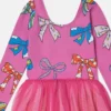 Tüllkleid mit Schleifenprint