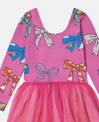 Tüllkleid mit Schleifenprint