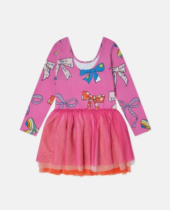 Tüllkleid mit Schleifenprint