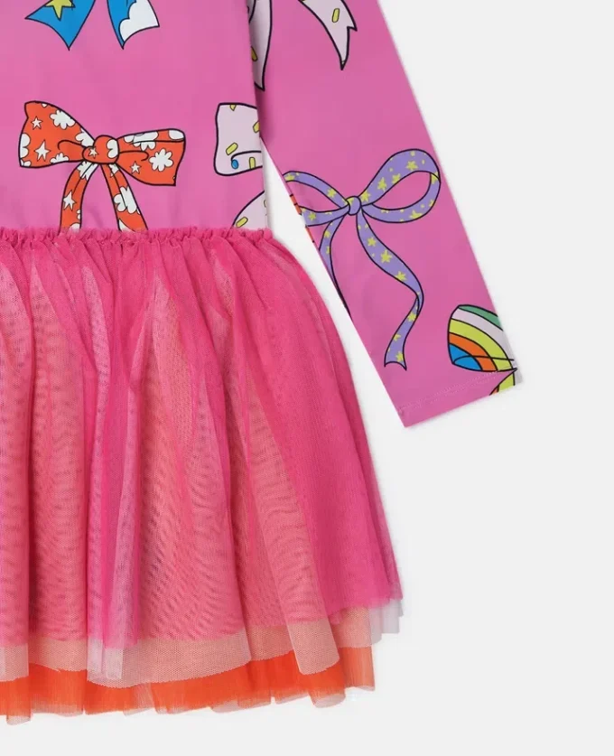 Tüllkleid mit Schleifenprint