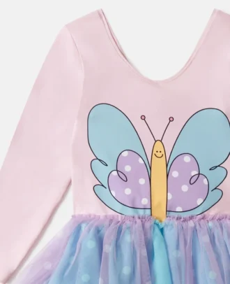 Tüllkleid mit Schmetterlingsprint
