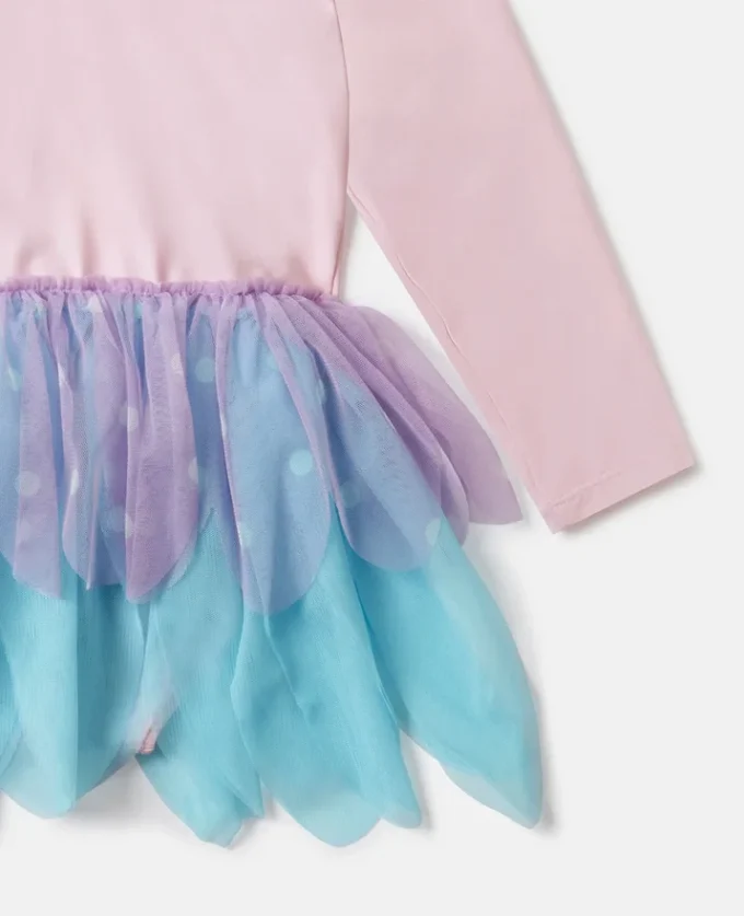 Tüllkleid mit Schmetterlingsprint