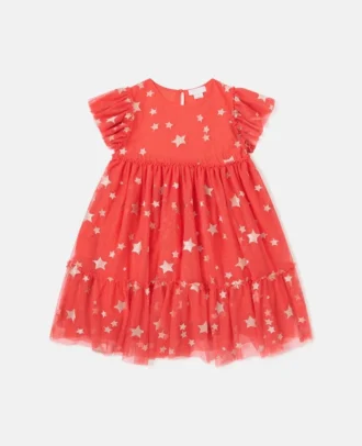 Tüllkleid mit Sternenstickerei