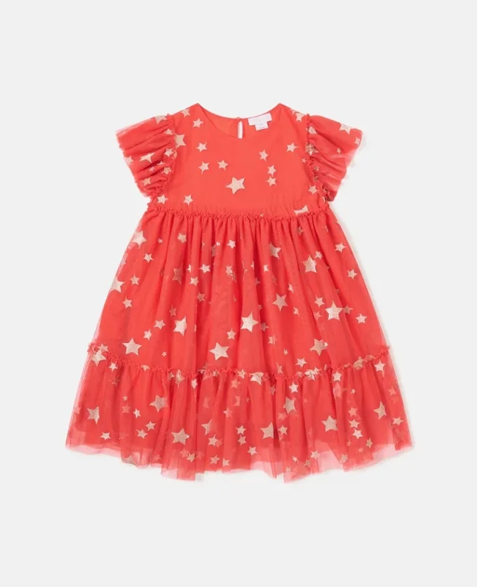 Tüllkleid mit Sternenstickerei