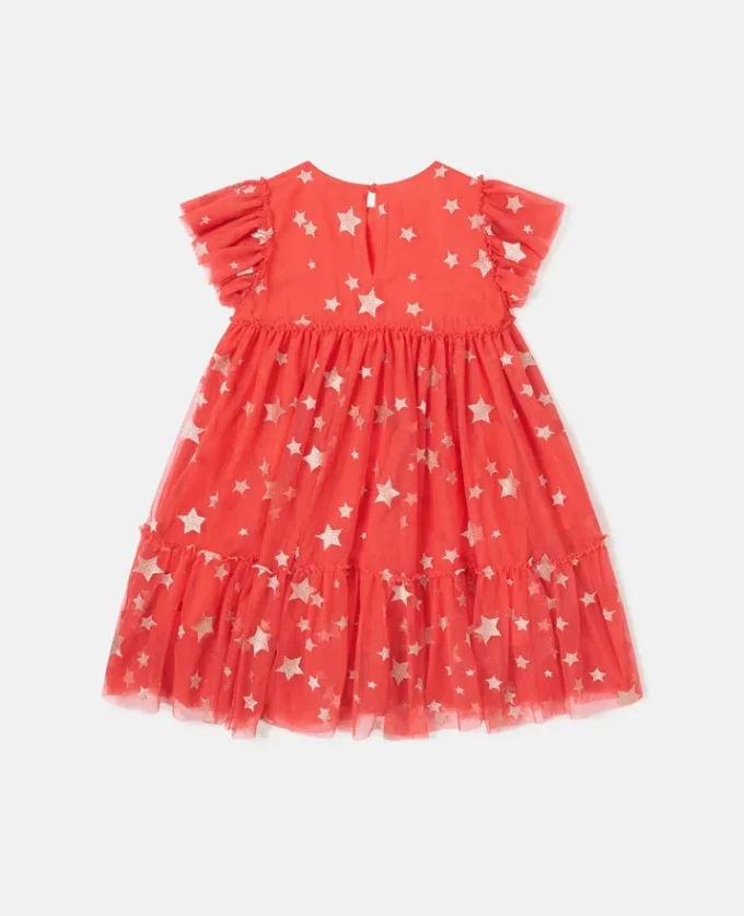 Tüllkleid mit Sternenstickerei