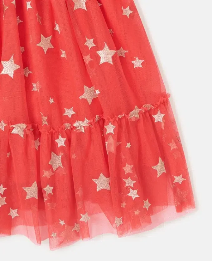 Tüllkleid mit Sternenstickerei