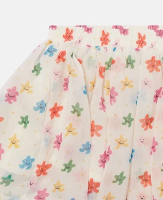 Tüllrock mit Blumenprint und Lagen