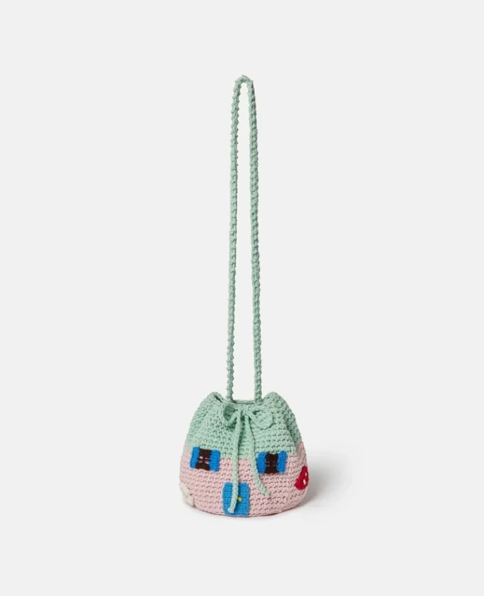 Toadstool House Crocheted Crossbody Bag