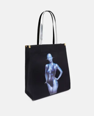 Tote Bag aus Bio-Baumwoll-Canvas mit sexy Roboter-Grafik