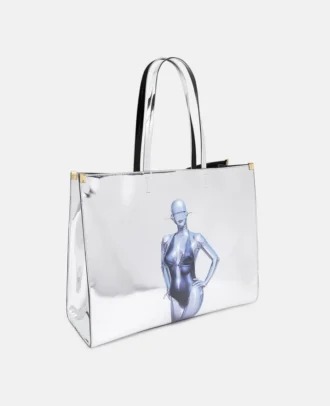 Tote Bag mit „Sexy Robot”-Grafik und Spiegel-Chromeffekt