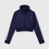 Trackjacke mit hohem Kragen und doppelten Streifen