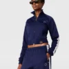 Trackjacke mit hohem Kragen und doppelten Streifen