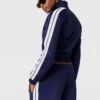 Trackjacke mit hohem Kragen und doppelten Streifen