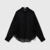 Transparentes Chiffonhemd mit Polka-Dot-Muster