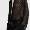 Transparentes Chiffonhemd mit Polka-Dot-Muster