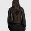 Transparentes Chiffonhemd mit Polka-Dot-Muster