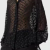 Transparentes Chiffonhemd mit Polka-Dot-Muster