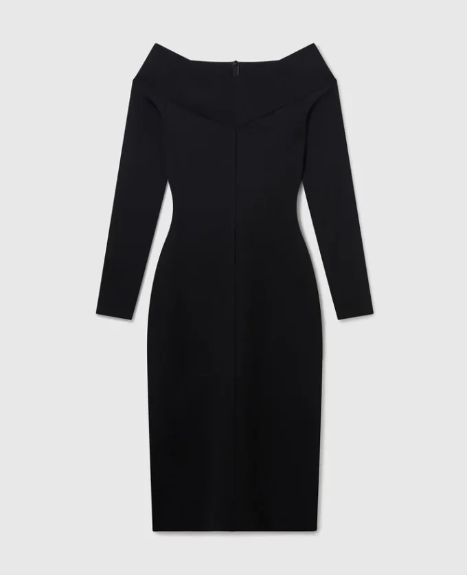 Transparentes Midikleid mit langen Ärmeln aus Mesh