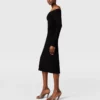 Transparentes Midikleid mit langen Ärmeln aus Mesh