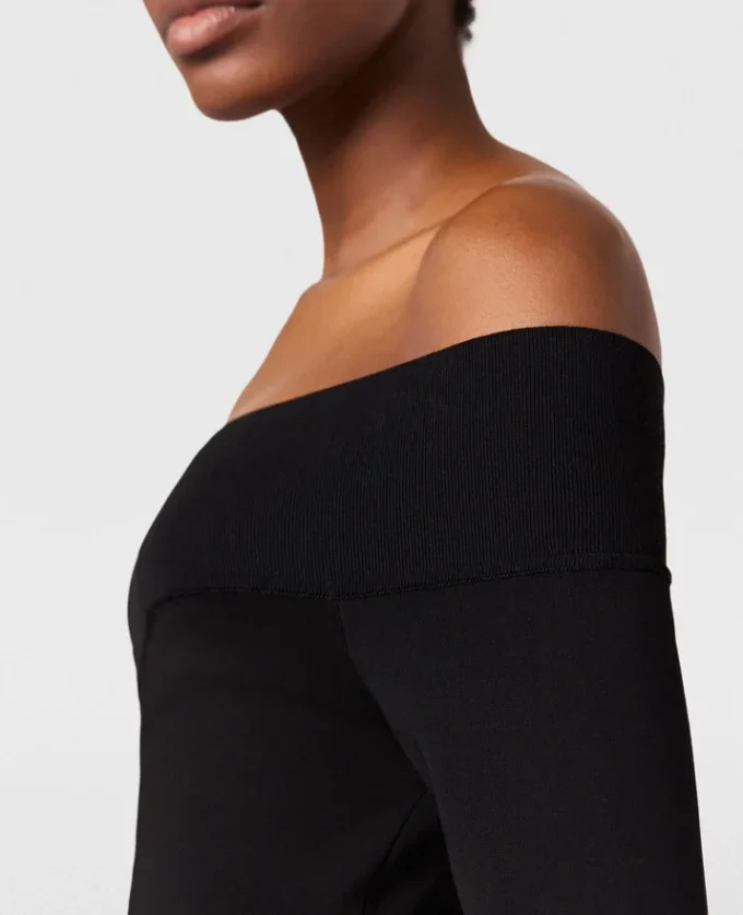 Transparentes Midikleid mit langen Ärmeln aus Mesh