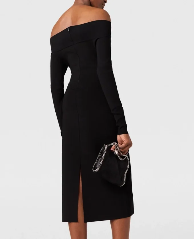 Transparentes Midikleid mit langen Ärmeln aus Mesh