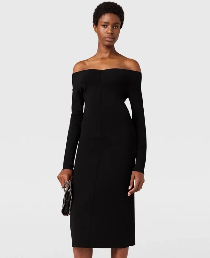 Transparentes Midikleid mit langen Ärmeln aus Mesh