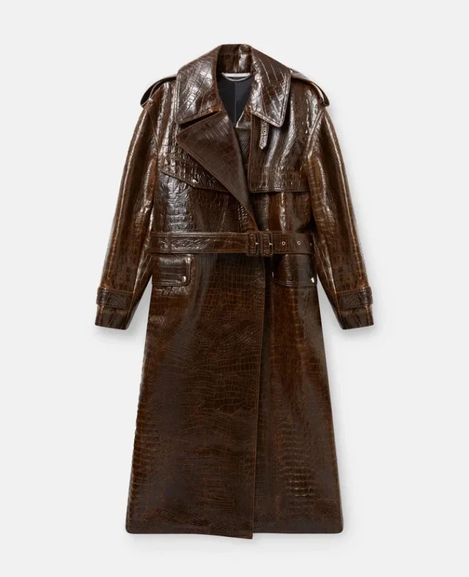 Trenchcoat mit Krokodilprägung