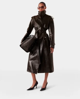 Trenchcoat mit Krokodilprägung