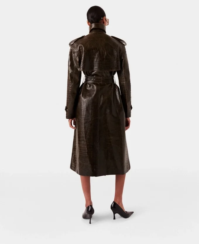 Trenchcoat mit Krokodilprägung