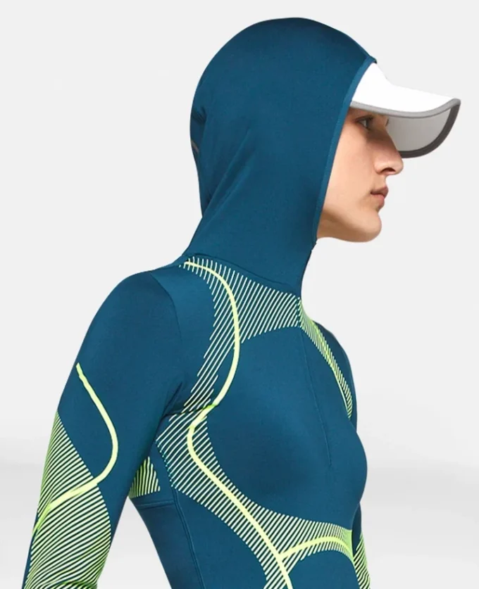 TruePace Langarm-Midlayer-Oberteil mit Kapuze zum Laufen