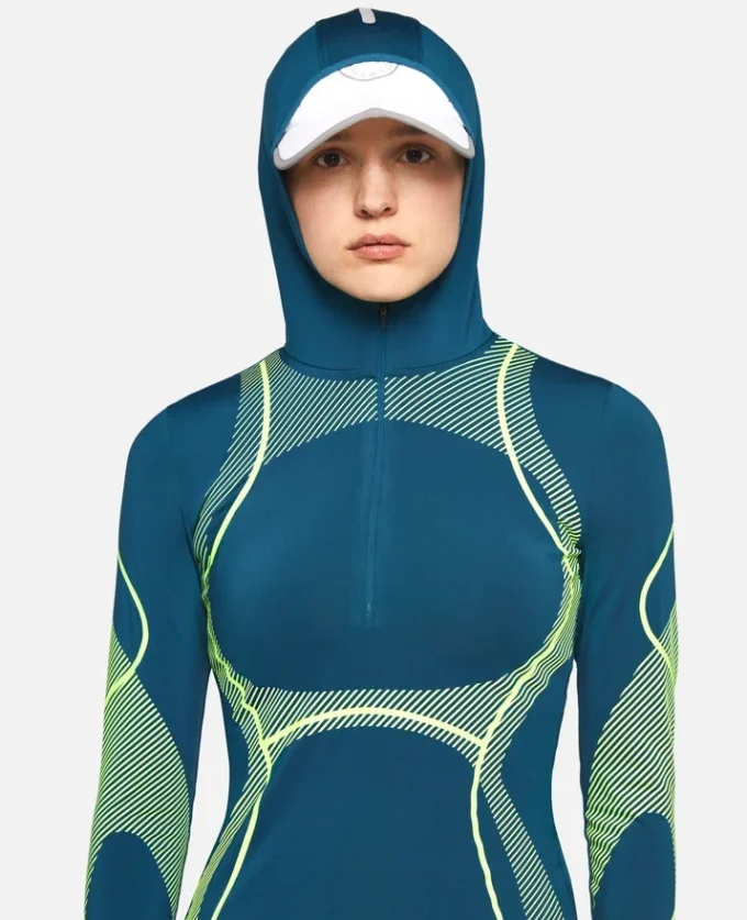 TruePace Langarm-Midlayer-Oberteil mit Kapuze zum Laufen
