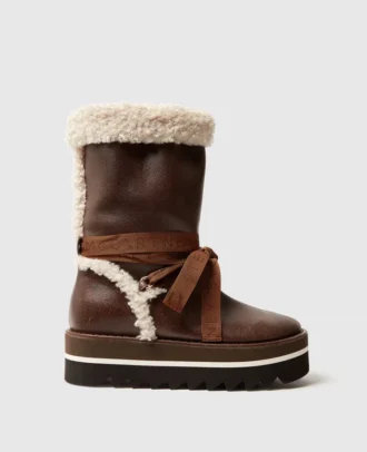 Vegane, mit Plüsch gefütterte Schneestiefel