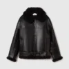 Vegane Shearling-Jacke mit Gürtel