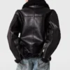 Vegane Shearling-Jacke mit Gürtel