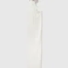 Verziertes asymmetrisches Satinkleid mit Neckholder
