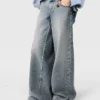 Vintage-Waschung Weite Jeans