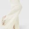 Weite Hose mit offen gestrickten Fransen