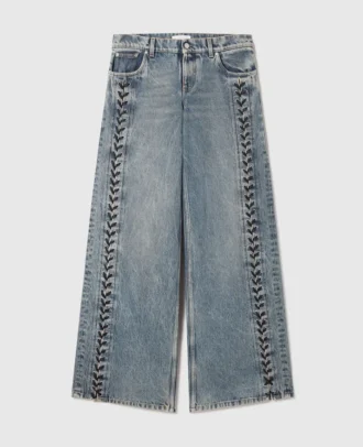 Weite Jeans mit Schnürung
